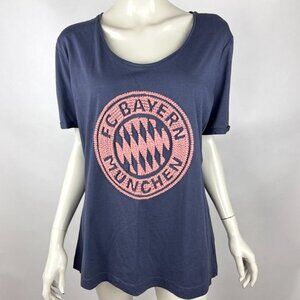 FC Bayern Munich Damen T Shirt Women XL NWT Short Sleeve Embroidered LogoTopRARE
